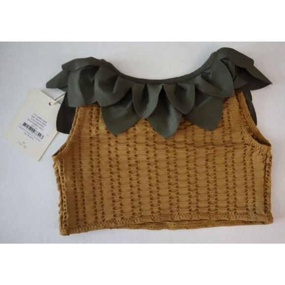 Konges Sløjd KS4050 Girl's Sz 5-6Y Bone Brown Pineapple 2-pc Bathing Suit - Picture 3 of 11